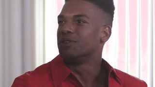 Barebacked black stud begs to get blasted with cum