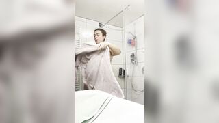 German BBW taking a shower and showing full body and face