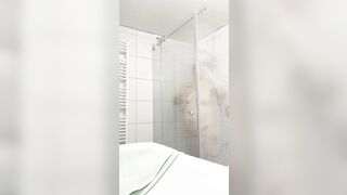 German BBW taking a shower and showing full body and face