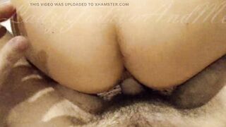 "So you break my butt!" I sit on his dick and he fills my booty with cum - Noisy orgasm - point of view - Amateur -