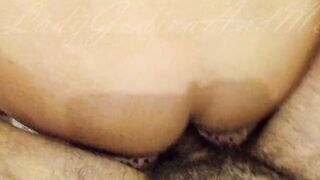 "So you break my butt!" I sit on his dick and he fills my booty with cum - Noisy orgasm - point of view - Amateur -