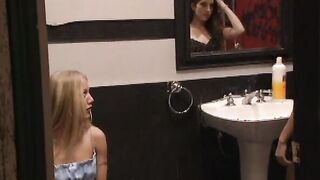 2 lesbo stars masturbate and lick each other at the gym