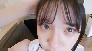 A Japanese hot with ebony hair, and moreover, after a oral sex, she gets creampied inside a bald cunt, uncensored