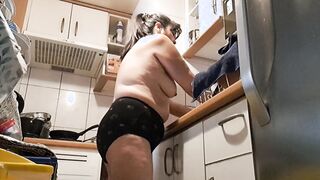 my hubby likes to view me wash dishes inside my panties