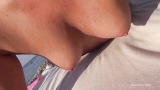 OMG! Outside! Asshole filled with cum and completely covered inside cum!