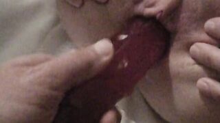 Fiance gets banged with huge vibrator and ejaculates all over it! Listen to her cum rough!