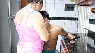 My stepmother wants me to boned her inside the kitchen