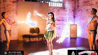 Hot Fire Dancer Jewelz Blu Getting Ruined By The Barman's GIGANTIC Penis At A Tiki Bar