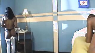 Sexsual ebony nurses got Hottie sex party action byh a group of rough cocks