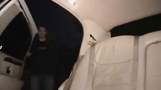 2 Dark Hair Vehicle Rides showing boobies into fishnet clothes