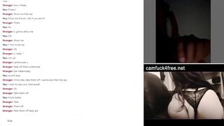 Lusty Milf inside panties helping dude jerk off on webcam