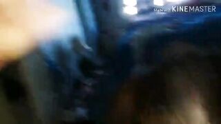 Nut on older bitch boobs