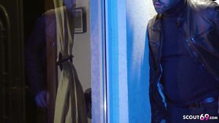 Voyeur German Neigbour cougar Masturbate through the Window
