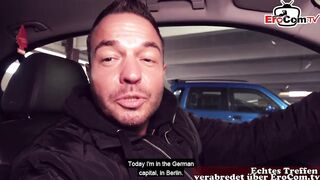 Fat german skank outside pick up into train station berlin