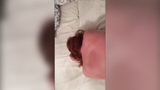 red haired gets doggy and facial