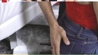 FamilyStrokes - Gigantic Boobs Red Fellatio Bess Breast Sneaky Fucks Lucky Stud Inside Front Of Her Old Man