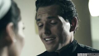 Programmed teen obeys and sucks a cock