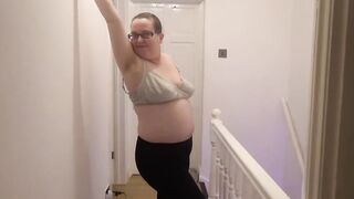 Fiance gets naked nude showing off her long titties and bum