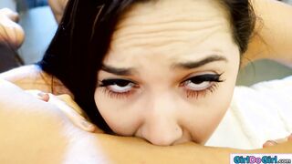 Zoey Monroe is taped while being licked