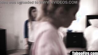 Step-MILF with her bf 3some fucked lesbo step-daughter