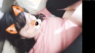 Adorable little women boned with her legs stretched