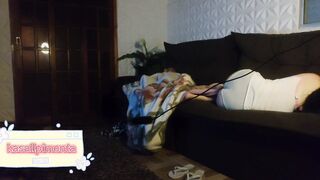erotic crown shares the sofa with a relative! relative came