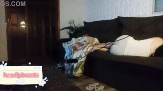 erotic crown shares the sofa with a relative! relative came