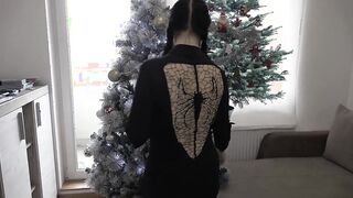 Wednesday Addams fucks inside cowgirl and point of view blows for Xmas