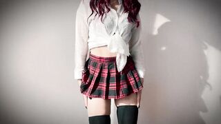 Schoolgirl bimbos stripping for you