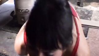 Inked dark hair gets butt rammed by african dick
