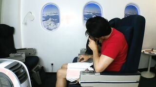Stewardess foot smelling and licking inside air plane