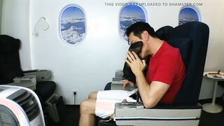 Stewardess foot smelling and licking inside air plane