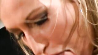 Cutie blonde Goddess with good titted takes a rough penis, cum on her face