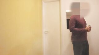 Fiance comes out of the WC with her mouth all filthy with sperm.