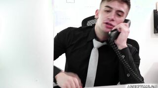 Horny guy Trevoer Brooks blowjob his boss Jordan Starr