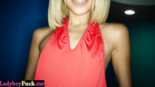 Tranny swallowed big cock before anal