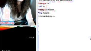 Hot teen with shaved pussy masturbating on video chat