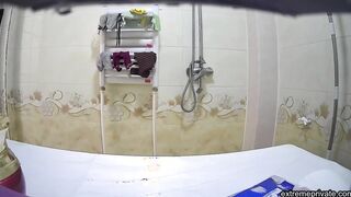 small breasted asian stepmom spied in shower