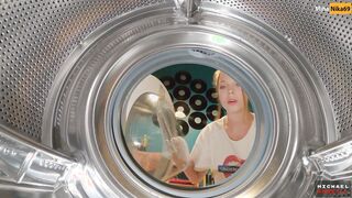 Step Sister Get Stuck Again in Washing Machine Had to