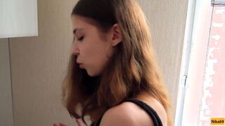 Young Housewife With Long Natural Boobs Gets Cum Inside Mouth