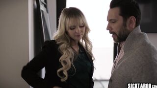 Hot blonde teen fucks her new client