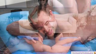 Small tits masseuse nuru massages a guy