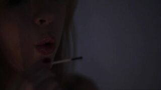 Pretty blonde in black stockings fingerbangs her goddess wet pussy