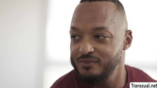 Big ass TS butt fucked by black stepbro