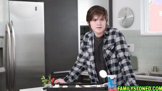 Penny Barber sucks stepsons raging boner