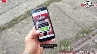 German blonde fitness 18 yo at outside date