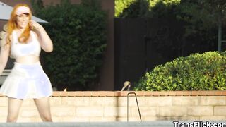 Brittney blasts creamy load all over Lauren
