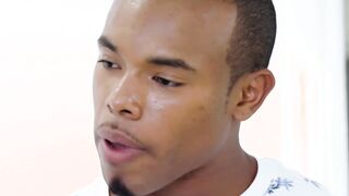 Black gay sticks his big dick into his lazy handsome lover
