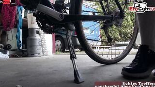 German thin cunt with mouth into pink Tights plowed inside vagina