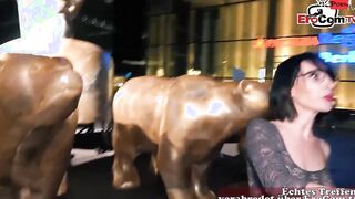 German 18yo College chick with glasses pick up online for a boned